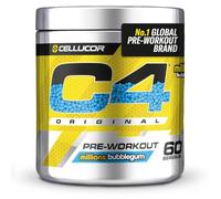 Cellucor C4 Original Pre Workout Powder, Bubblegum, 60 portions | Boisson énergétique en poudre sans sucre avec 150mg de caféine, 1500mg de créatine monohydrate, 1600mg de bêta-alanine.