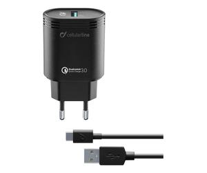 Cellular Line ACHHUKITQCTYCK Chargeur Réseau QC USB-C Huawei Noir