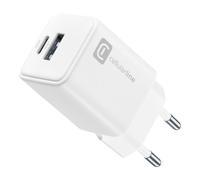 Cellular line Chargeur USB Type-A/C MULTIPOWER DUAL 30W GaN Blanc
