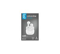 Cellularline Core Écouteurs Bluetooth True Wireless avec Étui de Recharge, Écran LED, 16 Heures d’Autonomie, Commandes Tactiles, Double Master, Autopairing, Blanc