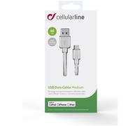 Cellularline Câble De Données USB MEDIUM - Lightning Câble USB De 60Cm Blanc