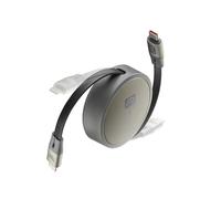 Cellularline câble USB-C vers USB-C rétractable avec une charge rapide de 100 W et extensible jusqu'à 120 cm pour les smartphones et ordinateurs portables