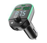 Cellularline - Car FM Transmitter - Transmetteur FM Bluetooth® pour autoradio - USB Music Player - Chargeur Voiture 20W - Quick Charge 3.0 - Appels Mains Libres - Lumières RGB - Noir