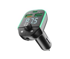 Cellularline - Car FM Transmitter - Transmetteur FM Bluetooth® pour autoradio - USB Music Player - Chargeur Voiture 20W - Quick Charge 3.0 - Appels Mains Libres - Lumières RGB - Noir