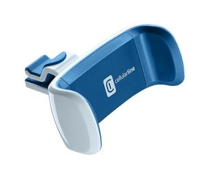 Cellularline | Car Holder - Universal | Support Voiture pour Smartphone Ultra-coloré - Orientable à 360 ° - Fixation dans Le Véhicule au Moyen d’Un Crochet aux Grilles d’aération - Bleu