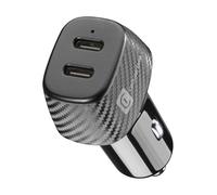 Cellularline Car Multipower DUO - iPhone, Samsung, Xiaomi, Oppo and other Smartphones and Tablets Chargeur de voiture avec 2 ports USB-C