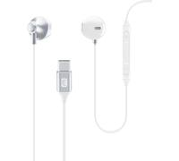 Écouteurs de ligne cellulaire avec microphone et fil Orbit Blanc Auorbittypecw