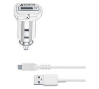 Cellularline Chargeur De Voiture Rapide Adaptatif 15W - USB-C - Chargeur Samsung