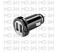 Cellularline Chargeur Voiture Moto Double USB 10W 12/24V Allume-cigare Noir 2A