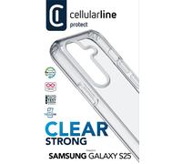 Cellularline Clear Strong - Galaxy S25 Coque rigide avec bords en caoutchouc Samsung Galaxy S25