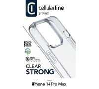 Cellularline Clear Strong - iPhone 14 Pro Max Coque rigide avec bords en caoutchouc - à technologie antibactérienne intégrée Apple iPhone 14 Pro Max