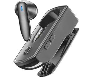 Cellularline | Clip Pro | Oreillette Bluetooth Mono avec Base de Chargement à Clip - Total Play Time 30h - Charging Time 1.5h e réponses - Touches de réglage du Volume - Noir