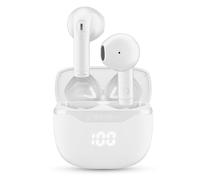 Cellularline Core Écouteurs Bluetooth True Wireless avec Étui de Recharge, Écran LED, 16 Heures d’Autonomie, Commandes Tactiles, Double Master, Autopairing, Blanc