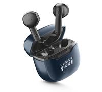 Cellularline Core Pro Écouteurs Bluetooth avec ENC et 4 Micros, Technologie Multipoint, Écran LED, Autopairing, 30 Heures d'Autonomie, Noir