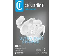 Cellularline DOT Écouteurs sans fil avec étui de chargement et affichage LED.