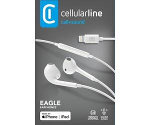 Cellularline EAGLE Ecouteurs filaires compatibles avec l'iPhone avec entrée Lightning MFI