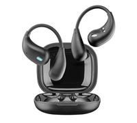 Cellularline écouteurs sans Fil NEBIT avec Assistant Vocal, Traduction en Temps réel dans Plus de 100 Langues, Transcription instantanée, résumé IA, Design Open-Ear, Affichage LED, Noir