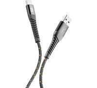 Cellularline Extreme Câble USB 1 m Noir - Câble USB (1 m, USB A, USB C, Noir)