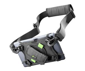 Cellularline - Handle Case - Étui pour Tablette, Rotatif à 360°, avec éléments en Silicone, avec poignée, bandoulière réglable et Porte-Stylet - pour écran Tablette jusqu'à 9" - Noir