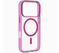 Cellularline - Iconic Mag - Coque Transparente - Bords colorés - Anneau magnétique coloré - Compatible avec l’écosystème MagSafe