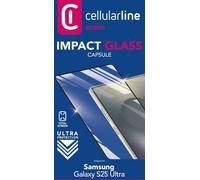 Cellularline Impact Glass Capsule - Galaxy S25 Ultra Verre trempé résistant d'un bord à l'autre