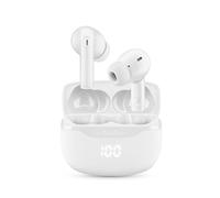 Cellularline Key Écouteurs Intra-Auriculaires True Wireless, 16 Heures d’Autonomie, Étui avec Affichage LED, Double Master, Commandes Tactiles, Charge USB-C, Design de Poche, Blanc