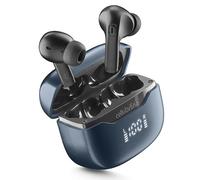 Cellularline Key Pro Écouteurs Intra-Auriculaires avec ENC, 4 Micros, Écran LED, Technologie Multipoint, 30 Heures d'Autonomie, Appairage Automatique et Commandes Tactiles, Noir