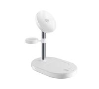 Cellularline MAG Trio Caricatore Wireless Magnetico - Stazione di Ricarca 25W 3 in 1 - Certificata Con Tecnologia Qi2.2 - Alimentatore 45W e Cavo USB-C 150 cm inclusi - Bianco