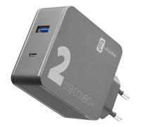 Cellularline MULTIPOWER 2 COMBO PLUS - USB-C Laptop, MacBook, Smartphones Chargeur pour Ordinateurs Portables dotés d'un port USB-C et Smartphones, 48 W et câble USB-C vers USB-C