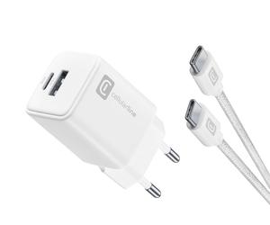 Cellularline Multipower 30W Kit - Smartphone, tablet e laptop Chargeur mural 30W avec câble USB-C vers USB-C inclus