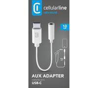 Cellularline Adaptateur USB 2.0 pour lecteur de musique – prise jack 3,5 mm dorée, fiche USB 2.0 C