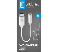 Cellularline Adaptateur USB 2.0 pour lecteur de musique – prise jack 3,5 mm dorée, fiche USB 2.0 C