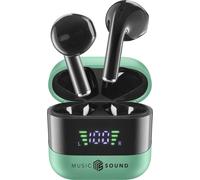 Cellularline Oreillette Bluetooth, sans fil vert, noir boîtier de charge, affichage de la charge de la batterie, volume réglable
