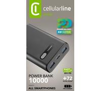 Cellularline PBFAST01PD10000K Banque d'énergie au lithium-ion (Li-Ion) 10000 mAh Noir