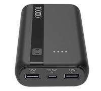 Cellularline - Power Bank 10000 - Capacité : 10 000 mAh - Entrée : 1 x USB-C 10,5 W - Sortie : 1 x USB 12 W - Cellules : Batterie Li-ION - LED Lumineuses indiquent Une Charge résiduelle - Noir