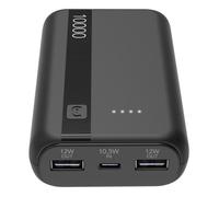 Cellularline Power Bank 10000mAh Nero 3 Porte USB Caricabatterie Portatile 12W
