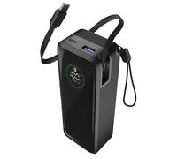 Cellularline Power Bank Roller 20000 Batterie externe de 20 000 mAh avec sortie jusqu'à 65W, parfaite pour une recharge rapide et puissante à tout moment. Câble USB-C rétractable et écran LCD pour plu