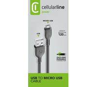 Cellularline Power Cable 120cm - MICRO USB Câble MICROUSB de charge et transfert de données.