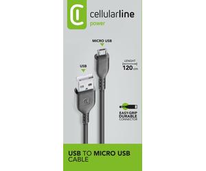 Cellularline Power Cable 120cm - MICRO USB Câble MICROUSB de charge et transfert de données.