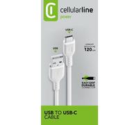 Cellular Line – Câble USB – USB-C 24 broches (M) vers USB (M) – 1,2 m – blanc