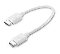 Cellularline Power Cable 15cm - USB-C to USB-C Câble USB-C à USB-C de charge et transfert de données.