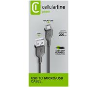 Cellular Line – Câble Micro-USB Data – 2 m – USB 2.0 – Noir