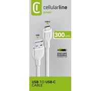 Cellularline Power Cable 300cm - USB-C CâbleUSB-C de charge et transfert de données.