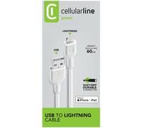 Cellularline Câble De Données USB MEDIUM - Lightning Câble USB De 60Cm Blanc