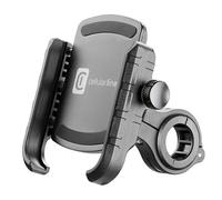 Cellularline | Rider Steel - Universale - Support de Smartphone en Aluminium pour Motos et vélos à Guidon Rond - Universel pour Tous Les téléphones Portables - Rotation à 360° - Stable et Solide