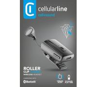 Cellularline Roller Clip Classic Écouteur Bluetooth® mono à capsule avec câble enroulable et clip de fixation