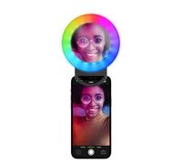 Cellularline Selfie Light Ring Anneau Led Rvb Avec Miroir Universel Pour Smartphone