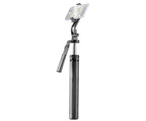Cellularline Selfie Stick Max avec télécommande Bluetooth Amovible, Fonction quadrapod, Rotation 360°, Tige télescopique 180 cm, Support Smartphone Amovible, Noir