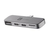 Cellularline Smartphone HUB - Adaptateur USB-C 4 Ports (USB, 2 USB-C, Micro SD), Compatible Smartphones et Tablettes, Plug & Play, Design Compact