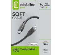 Cellularline Soft cable 120 cm - USB-C to Lightning Câble USB-C to Lightning doux au toucher